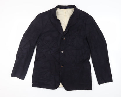 RJR.John Rocha Mens Blue Polyester Jacket Blazer Size 38 Regular