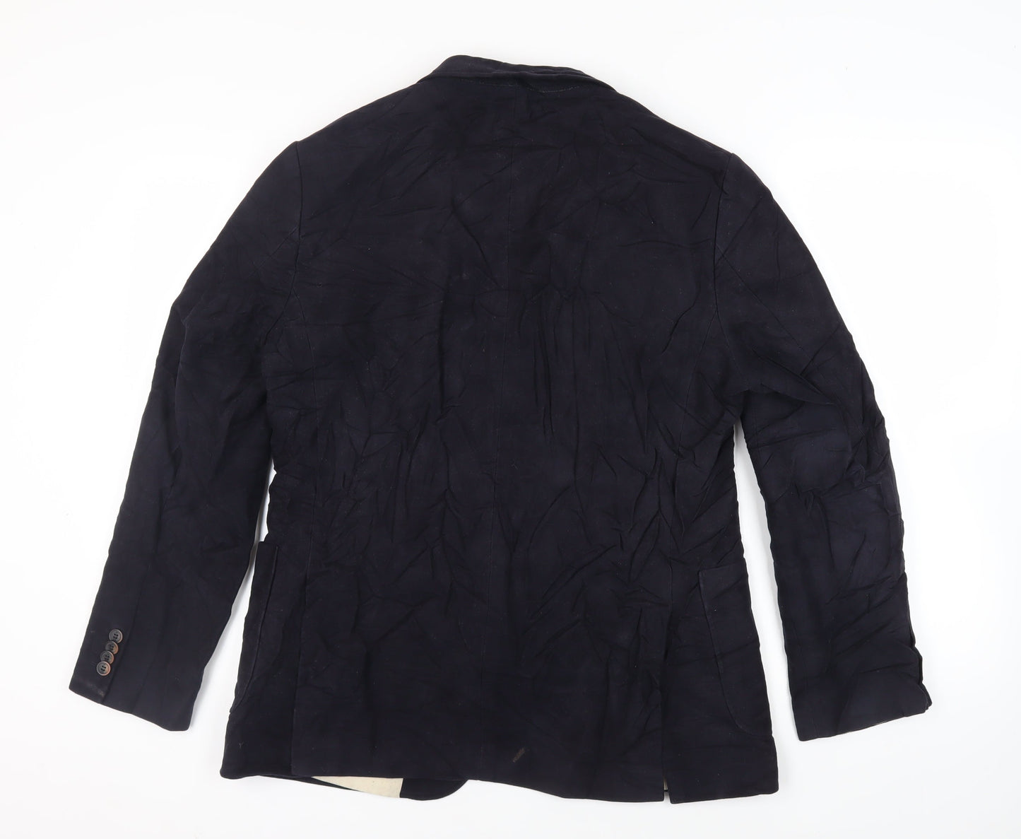 RJR.John Rocha Mens Blue Polyester Jacket Blazer Size 38 Regular