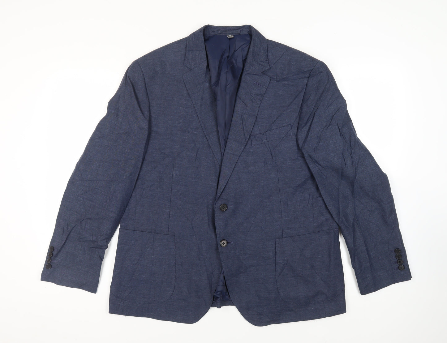 Marks and Spencer Mens Blue Polyester Jacket Suit Jacket Size 46 Regular