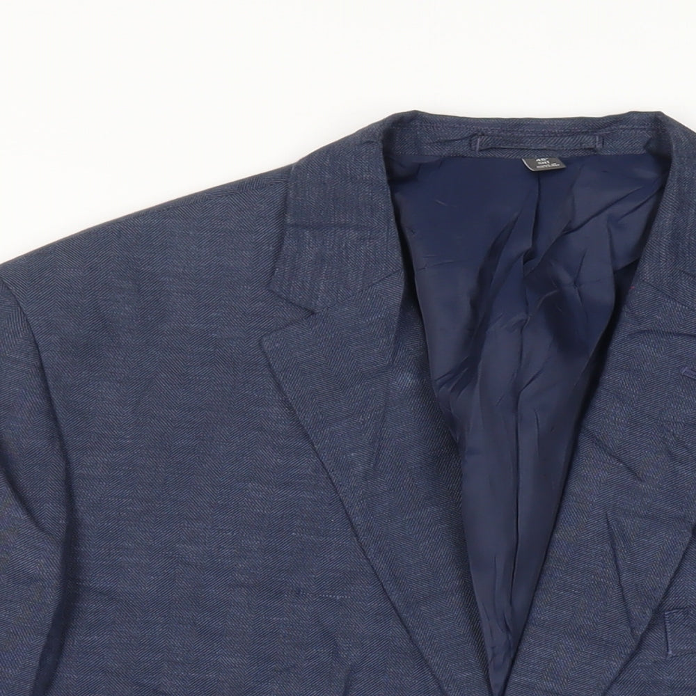 Marks and Spencer Mens Blue Polyester Jacket Suit Jacket Size 46 Regular