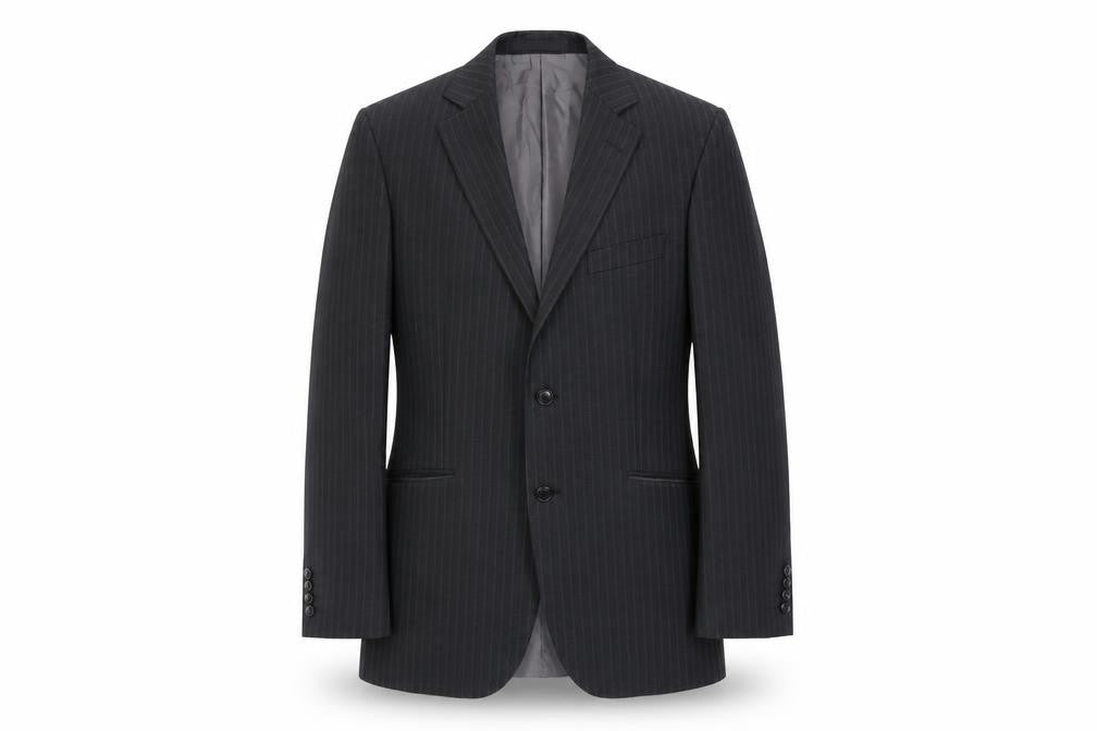 Marks & Spencer Mens Black Striped Polyester Jacket Suit Jacket Size 38 Regular