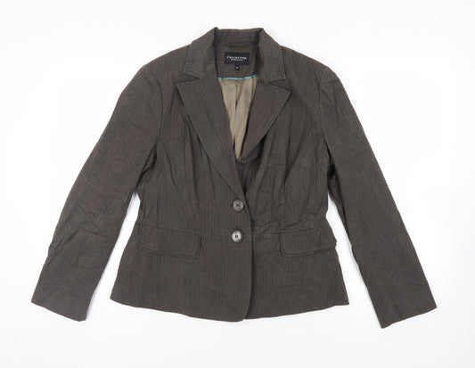 Debenhams Womens Brown Jacket Blazer Size 16 Button