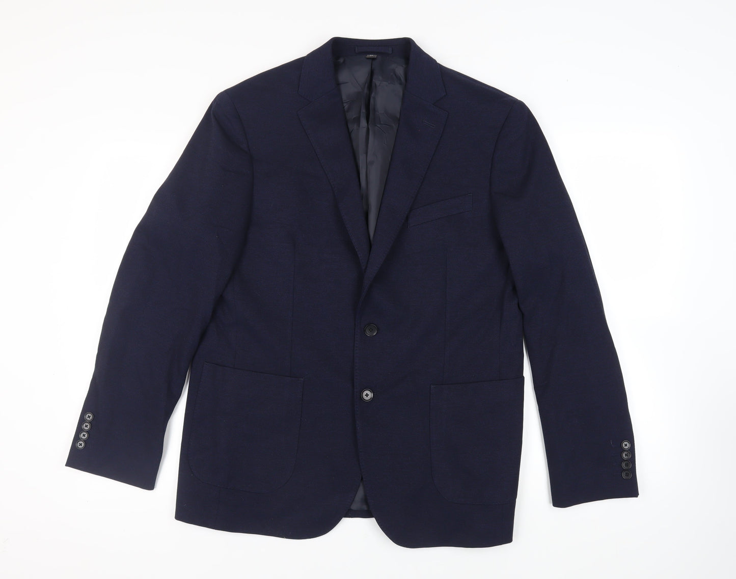 Marks and Spencer Mens Blue Polyamide Jacket Suit Jacket Size 42 Regular