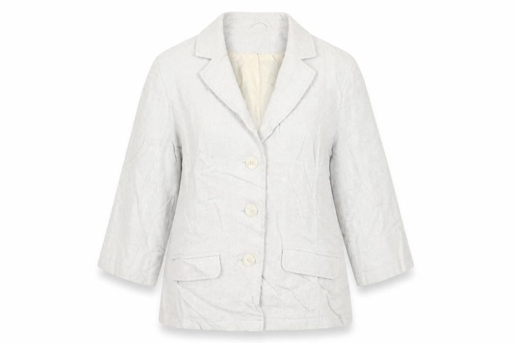 DASH Womens Grey Herringbone Jacket Blazer Size 10 Button