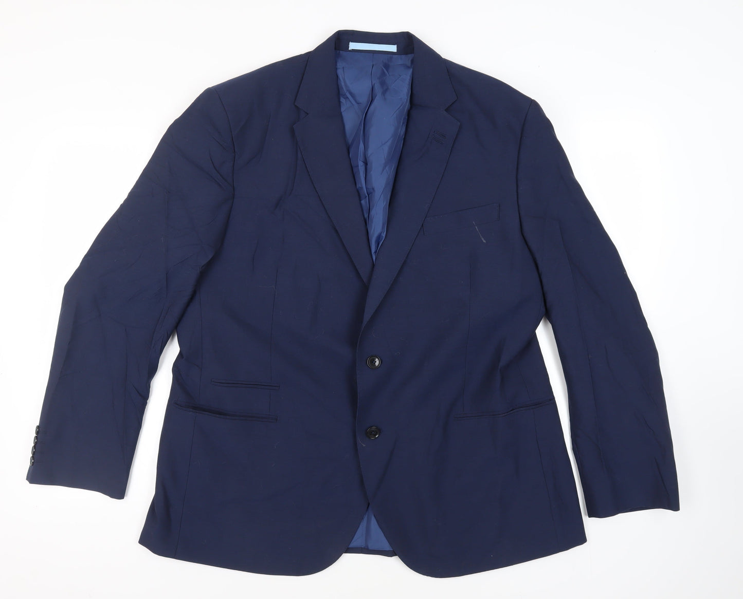 Marks and Spencer Mens Blue Wool Jacket Suit Jacket Size 46 Regular