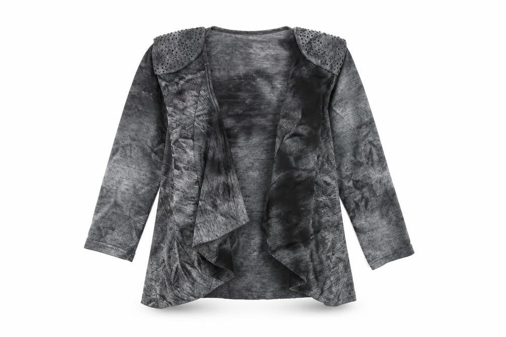 River Island Womens Grey V-Neck Polyester Cardigan Jumper Size 12