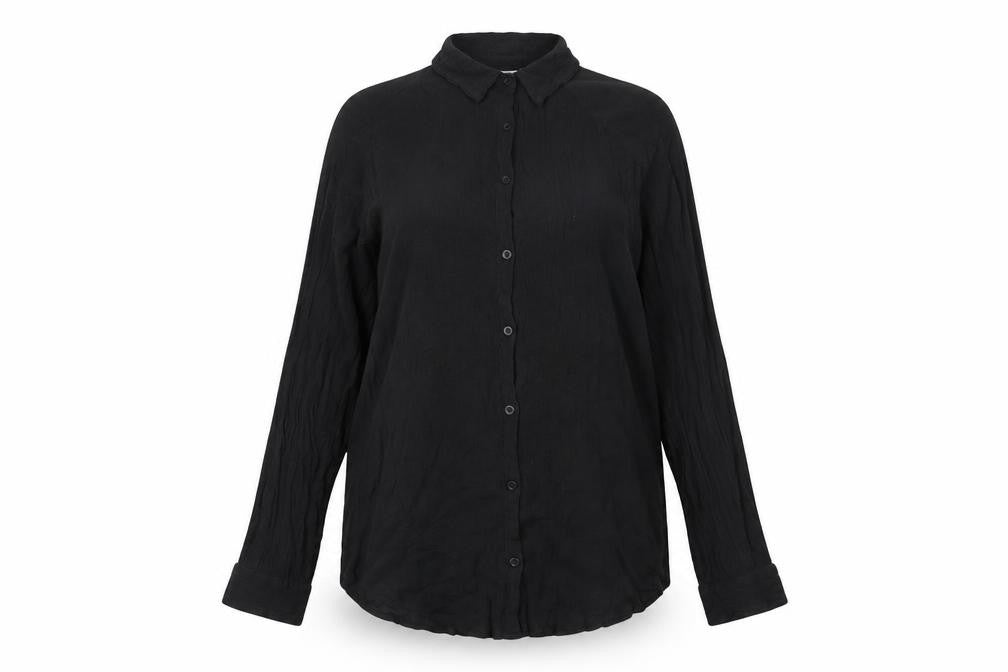 ASOS Womens Black Cotton Basic Button-Up Size 10 Collared