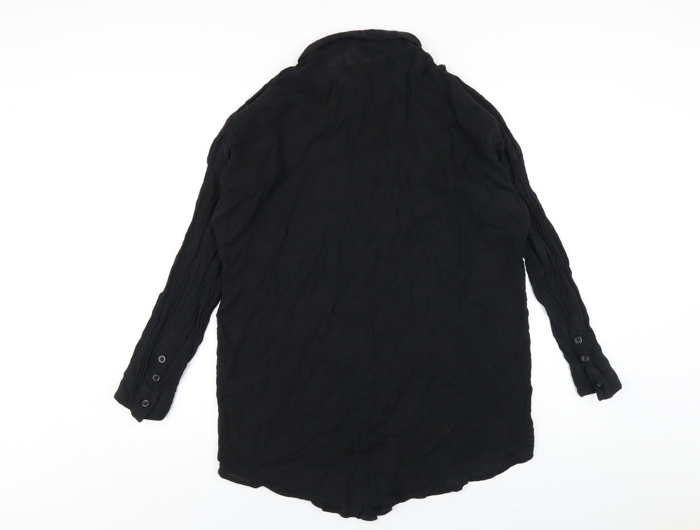 ASOS Womens Black Cotton Basic Button-Up Size 10 Collared