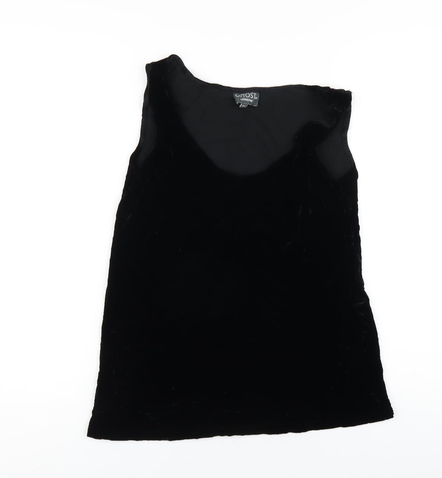 Ghost Womens Black Polyester Basic Tank Size XS Scoop Neck