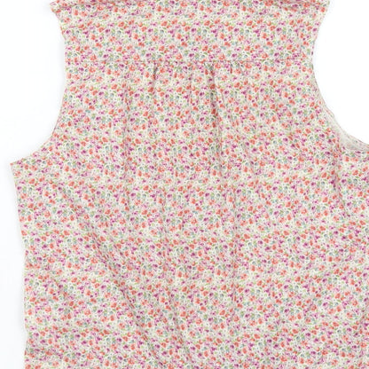 New Look Womens Multicoloured Floral Polyester Basic Button-Up Size 10 Collared