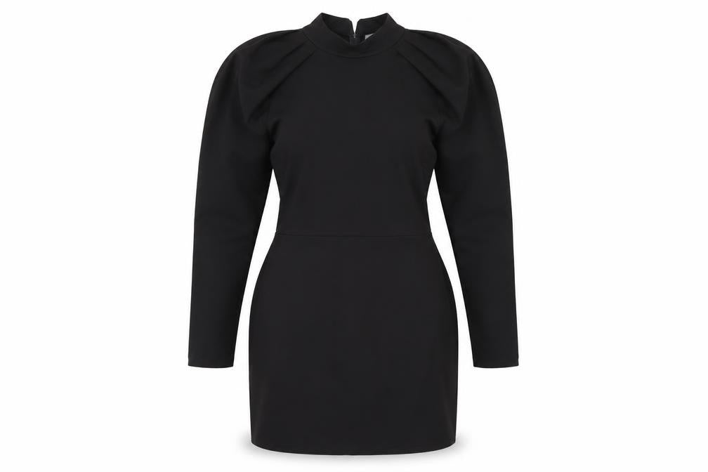 ASOS Womens Black Polyester A-Line Size 12 Mock Neck Zip