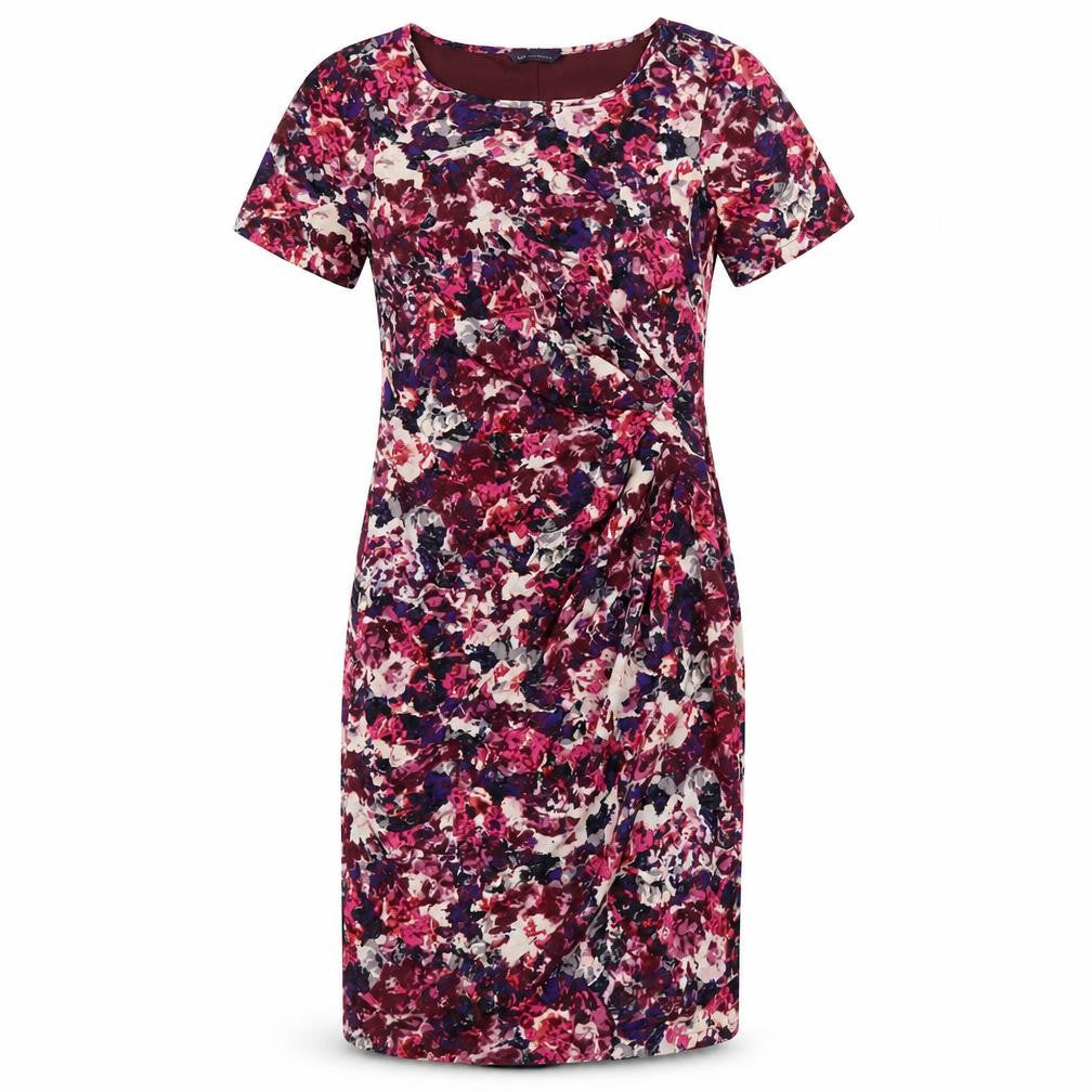 Marks & Spencer Womens Multicoloured Geometric Polyester Bodycon Size 8 Round Neck Zip