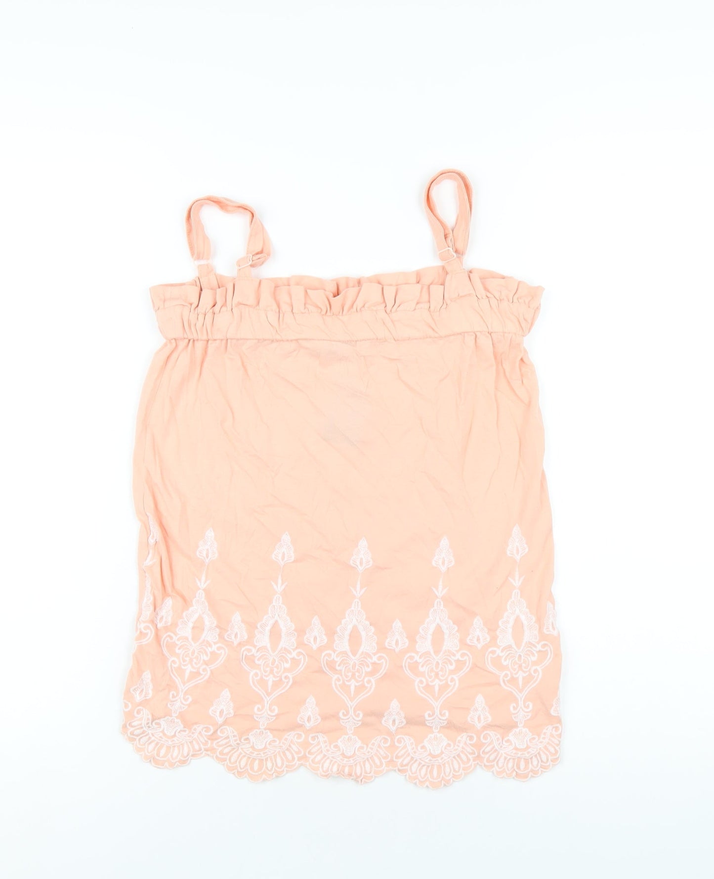 Select Womens Pink Cotton Camisole T-Shirt Size 8 Square Neck