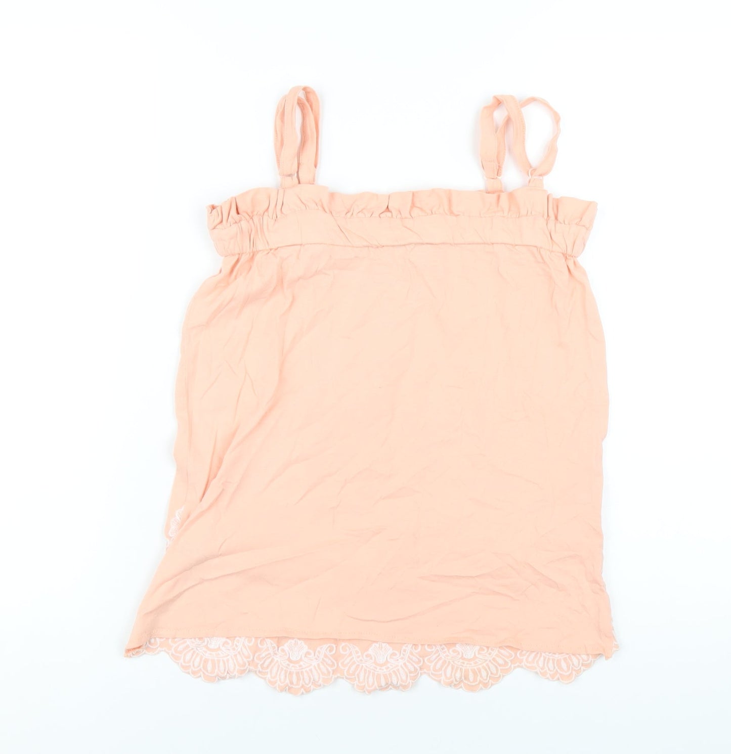 Select Womens Pink Cotton Camisole T-Shirt Size 8 Square Neck