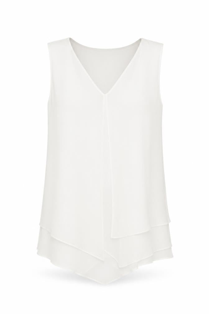 Phase Eight Womens White Polyester Basic Tank Size 14 V-Neck