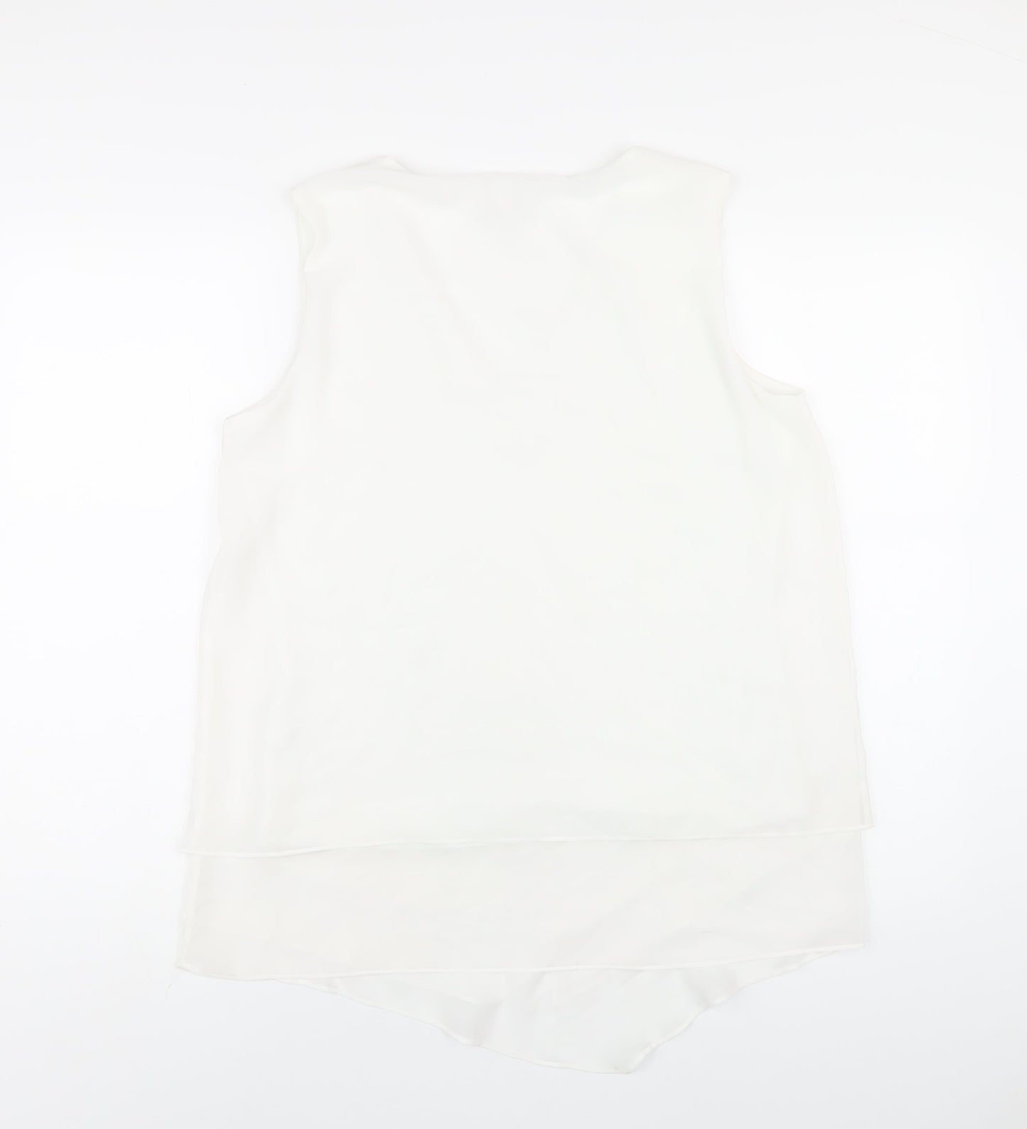 Phase Eight Womens White Polyester Basic Tank Size 14 V-Neck