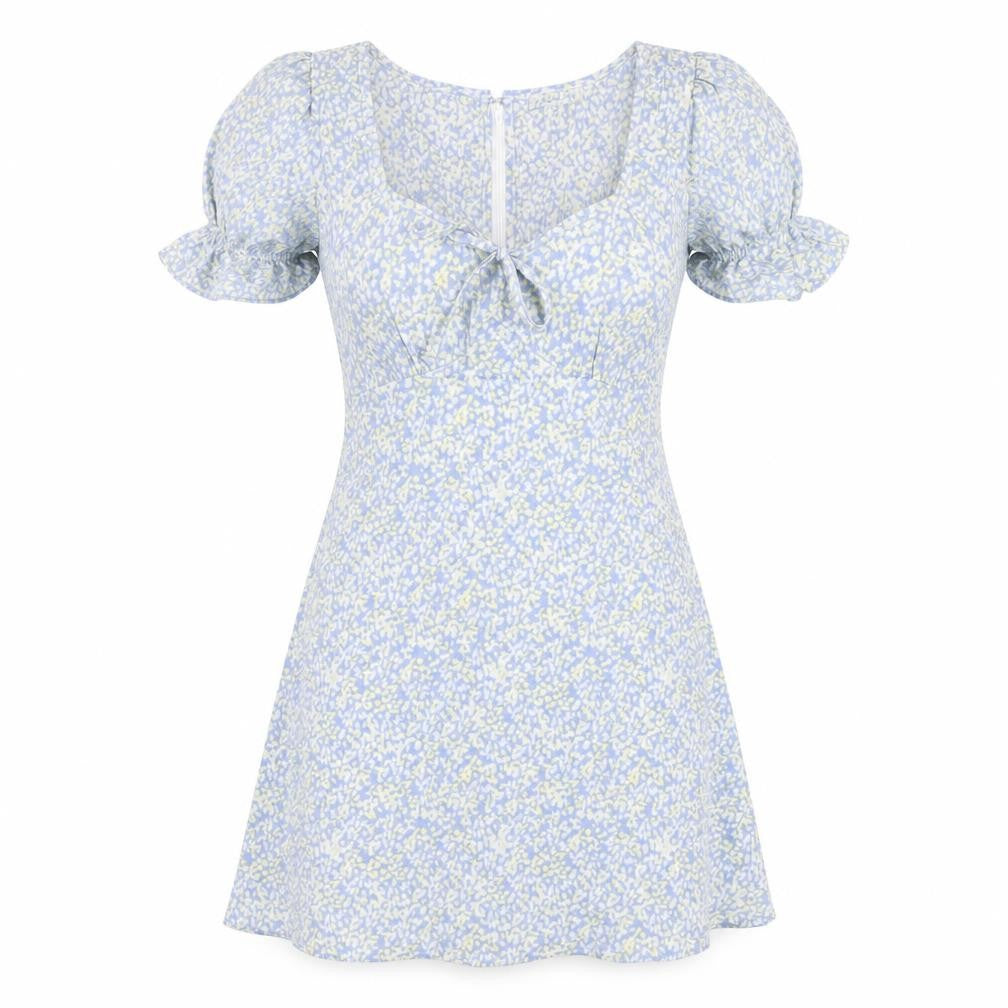 Topshop Womens Blue Geometric Polyester A-Line Size 6 Square Neck Pullover