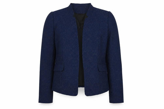 H&M Womens Blue Geometric Jacket Size 14