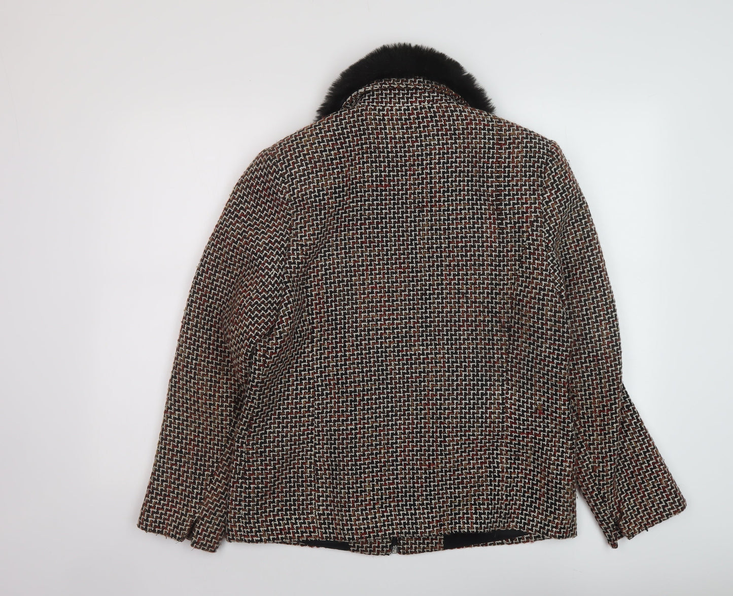 Slimma Womens Multicoloured Geometric Jacket Size 12 Zip
