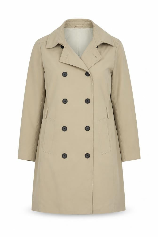 H&M Womens Beige Overcoat Coat Size 12 Button