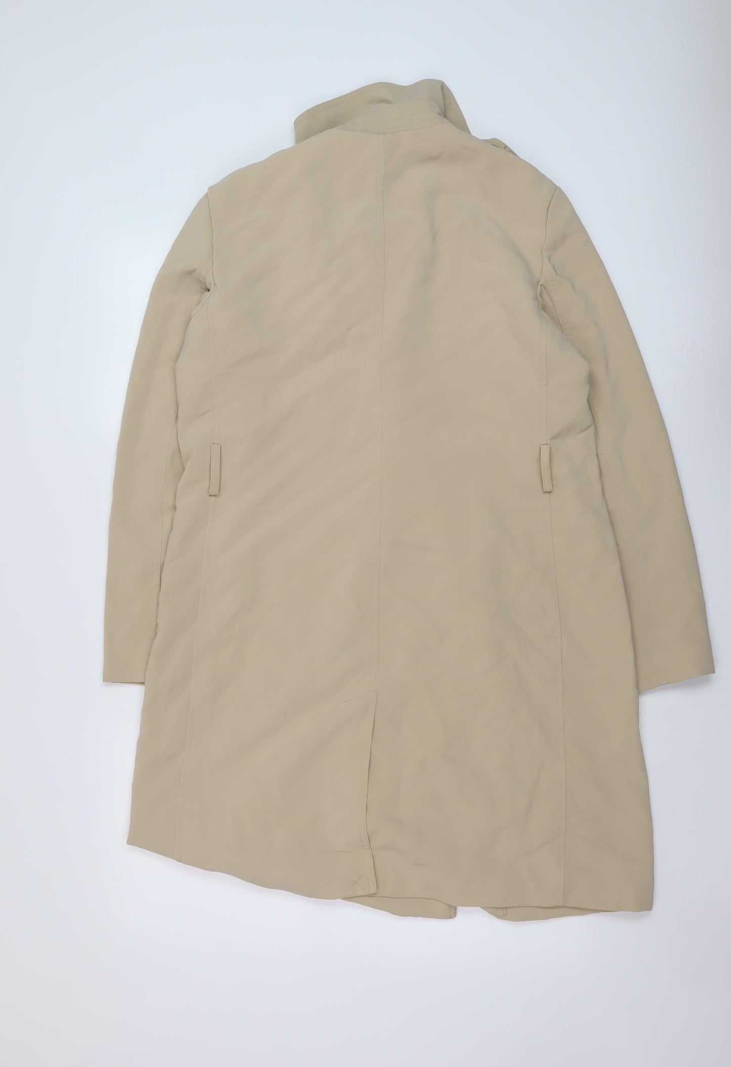 H&M Womens Beige Overcoat Coat Size 12 Button