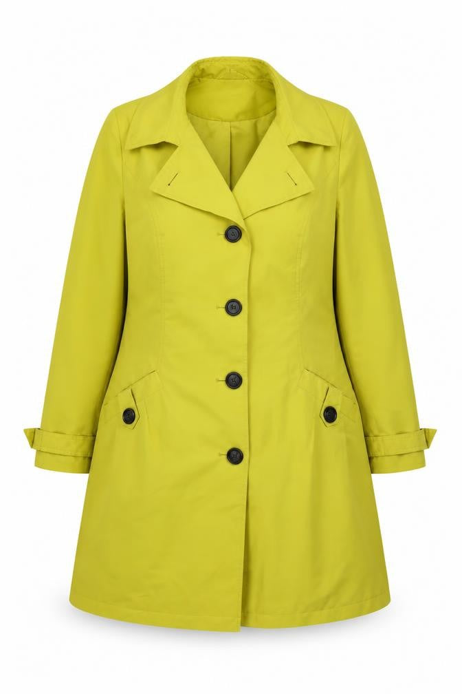 Marks & Spencer Womens Yellow Overcoat Coat Size 16 Button