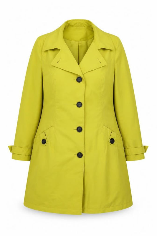 Marks & Spencer Womens Yellow Overcoat Coat Size 16 Button