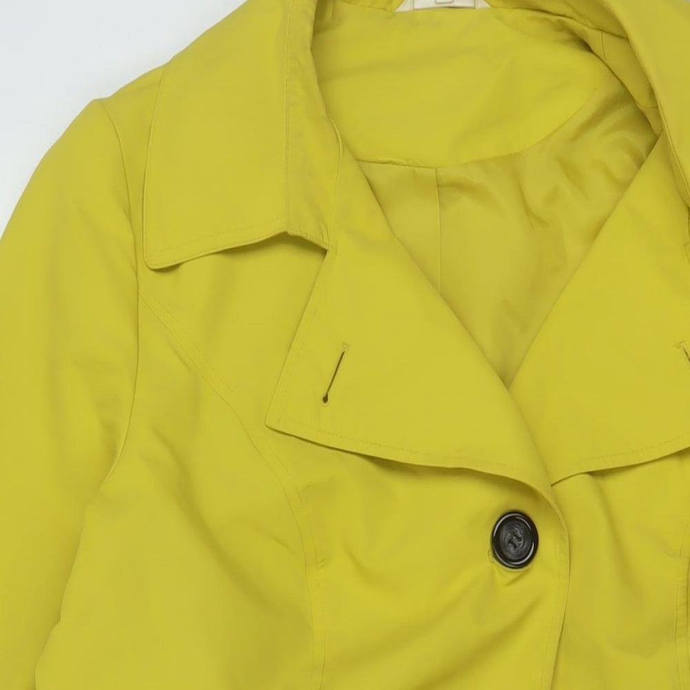 Marks and Spencer Womens Yellow Overcoat Coat Size 16 Button