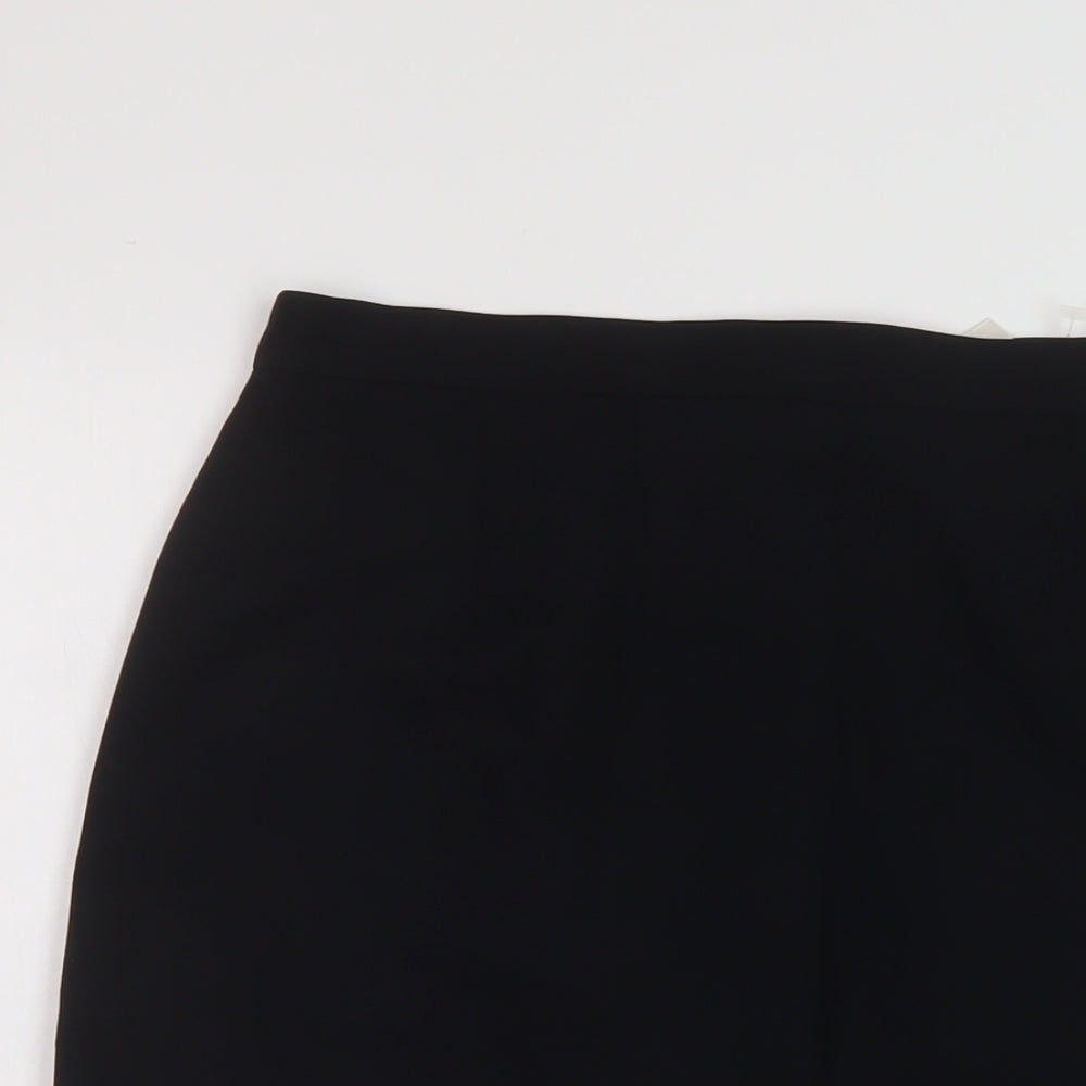 Planet Womens Black Acetate A-Line Skirt Size 14 Zip