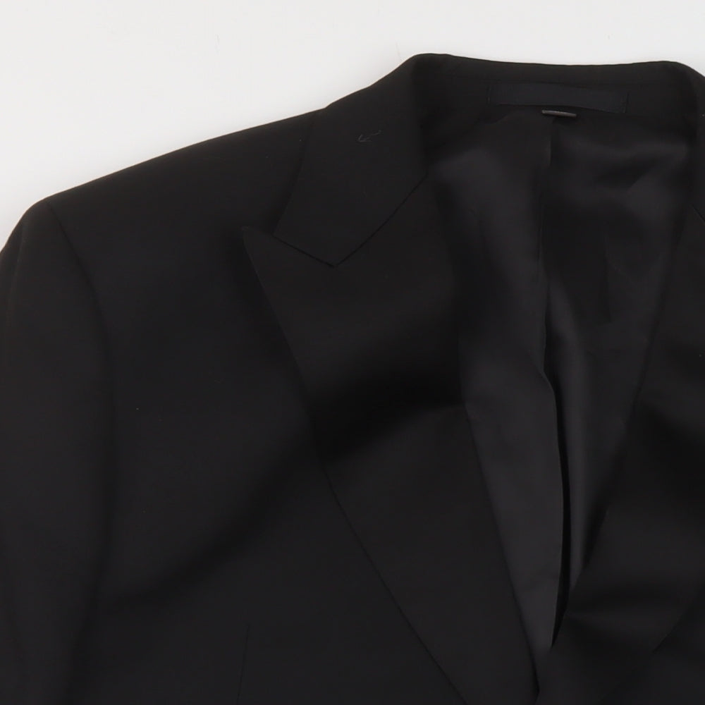 Marks and Spencer Mens Black Polyester Jacket Suit Jacket Size 44 Regular