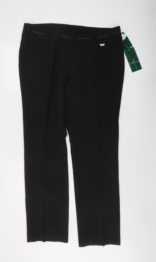 Ma Griffe Womens Black Polyester Trousers Size 40 in L32 in Regular Button