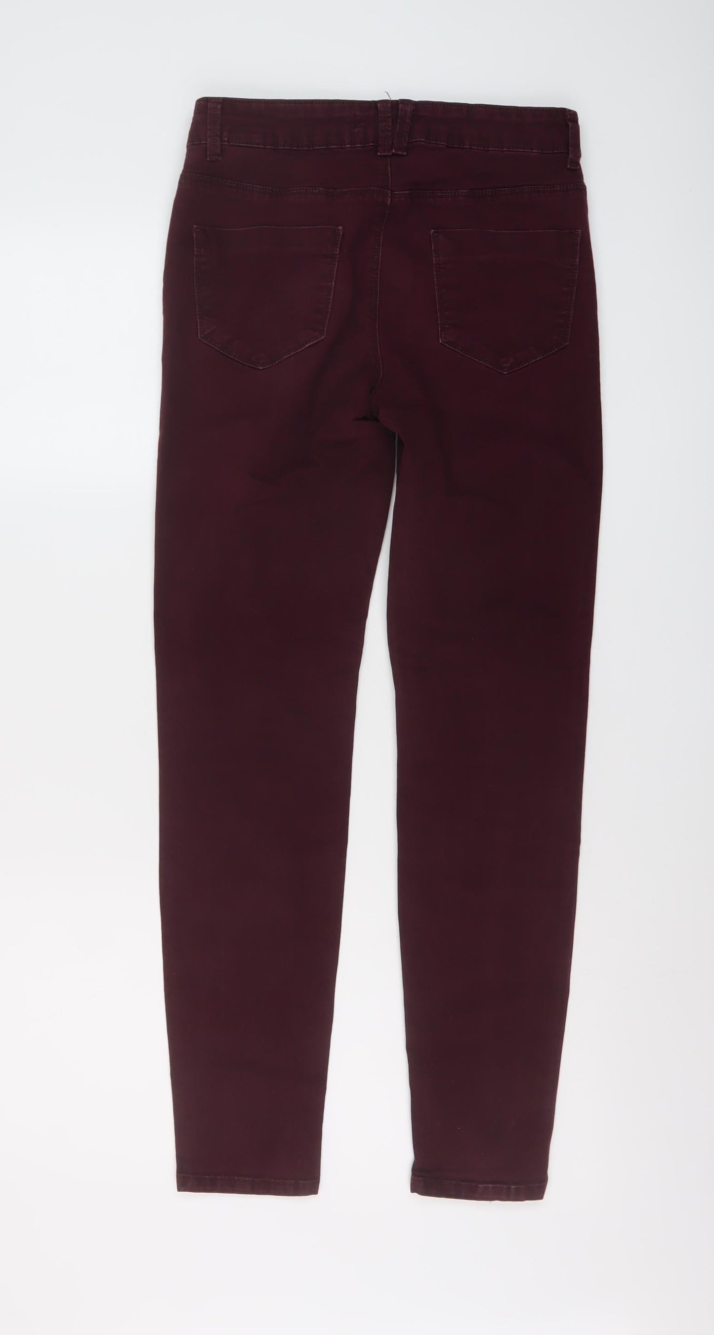Marks and Spencer Womens Purple Cotton Skinny Jeans Size 8 L28 in Regular Button