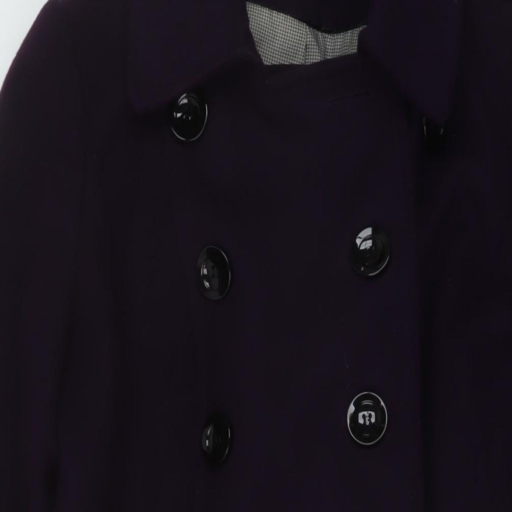 Marks and Spencer Womens Purple Overcoat Coat Size 8 Button