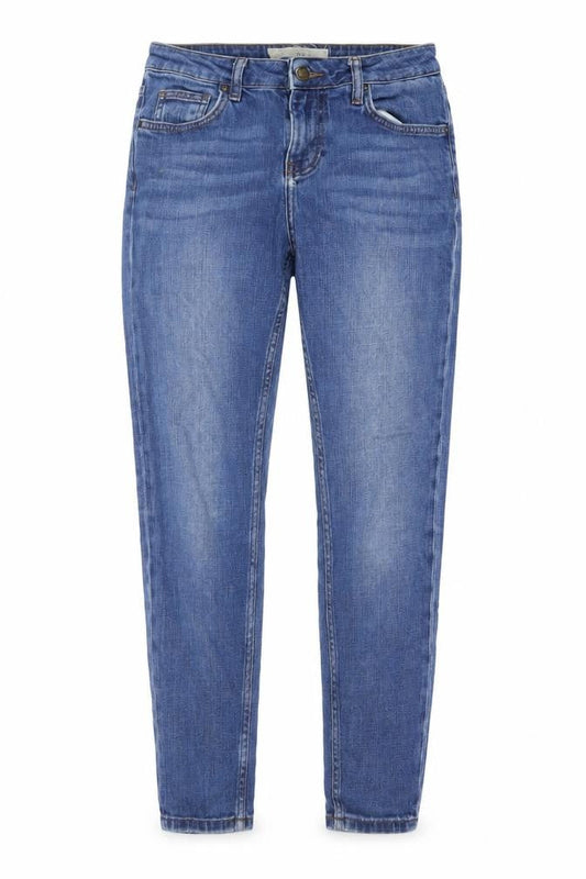 Topshop Womens Blue Cotton Mom Jeans Size 26 in L26 in Regular Button