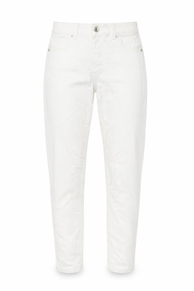 Bershka Womens Ivory Cotton Skinny Jeans Size 8 L28 in Regular Button