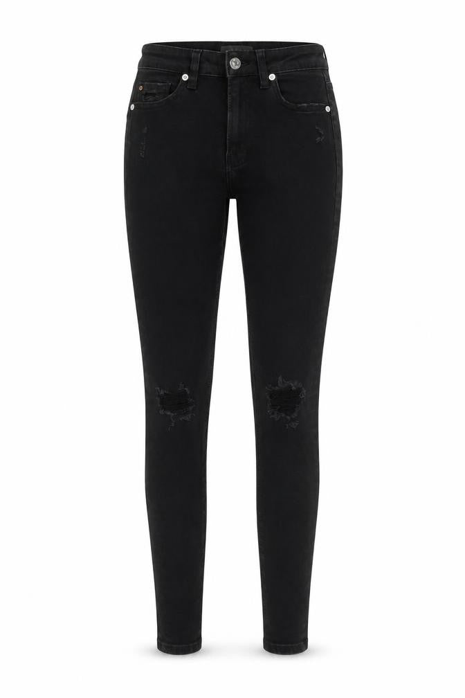 Denim & Co. Womens Black Cotton Skinny Jeans Size 8 L27 in Regular Button