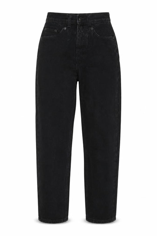 Pull&Bear Womens Black Cotton Mom Jeans Size 4 L27 in Regular Button