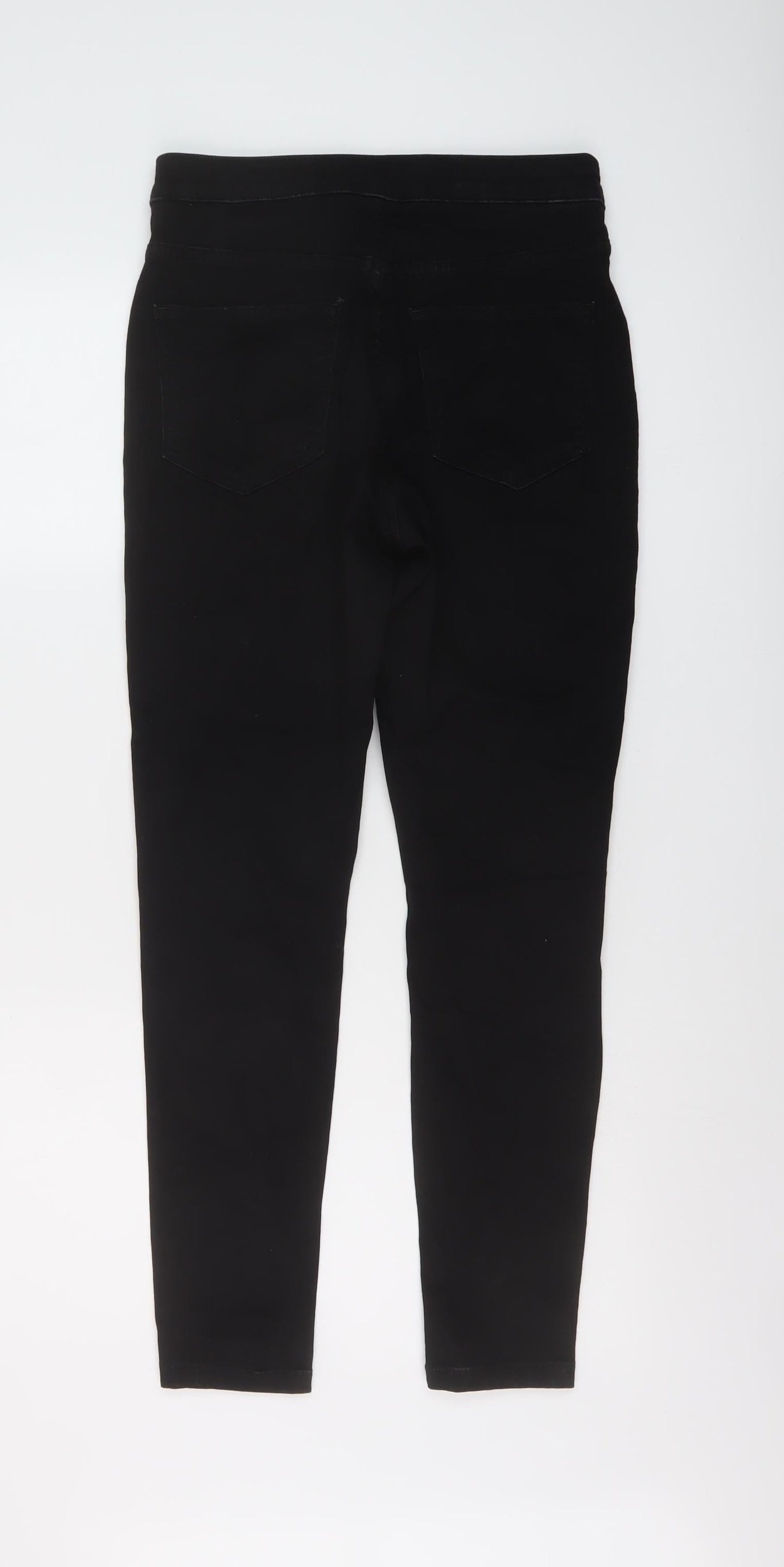 Marks and Spencer Womens Black Cotton Skinny Jeans Size 12 L28 in Regular Button