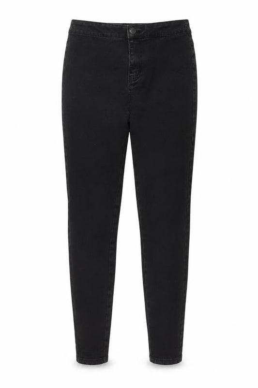 TU Womens Grey Cotton Skinny Jeans Size 14 L27 in Regular Button