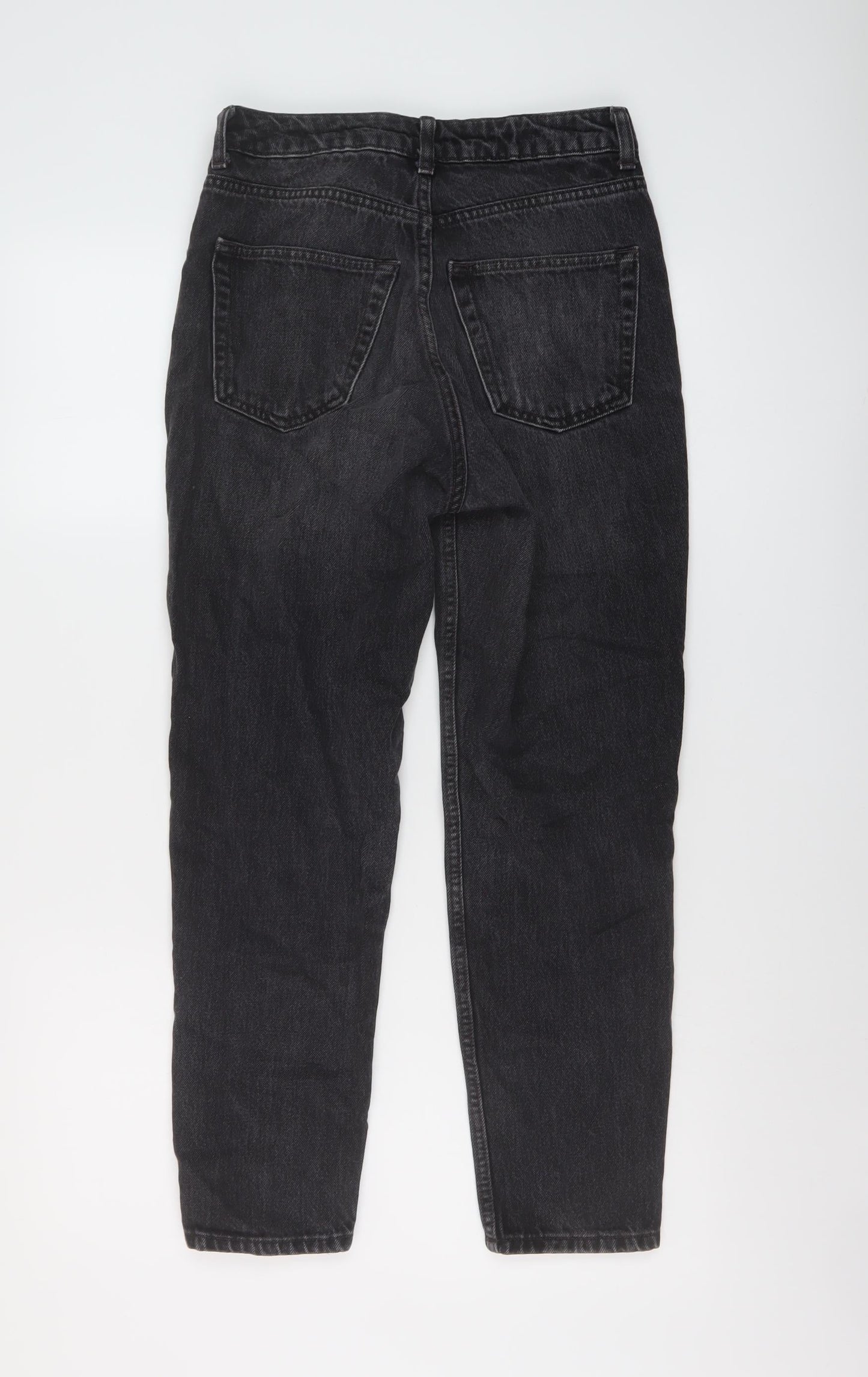 Topshop Womens Grey Cotton Mom Jeans Size 26 L26 in Regular Button