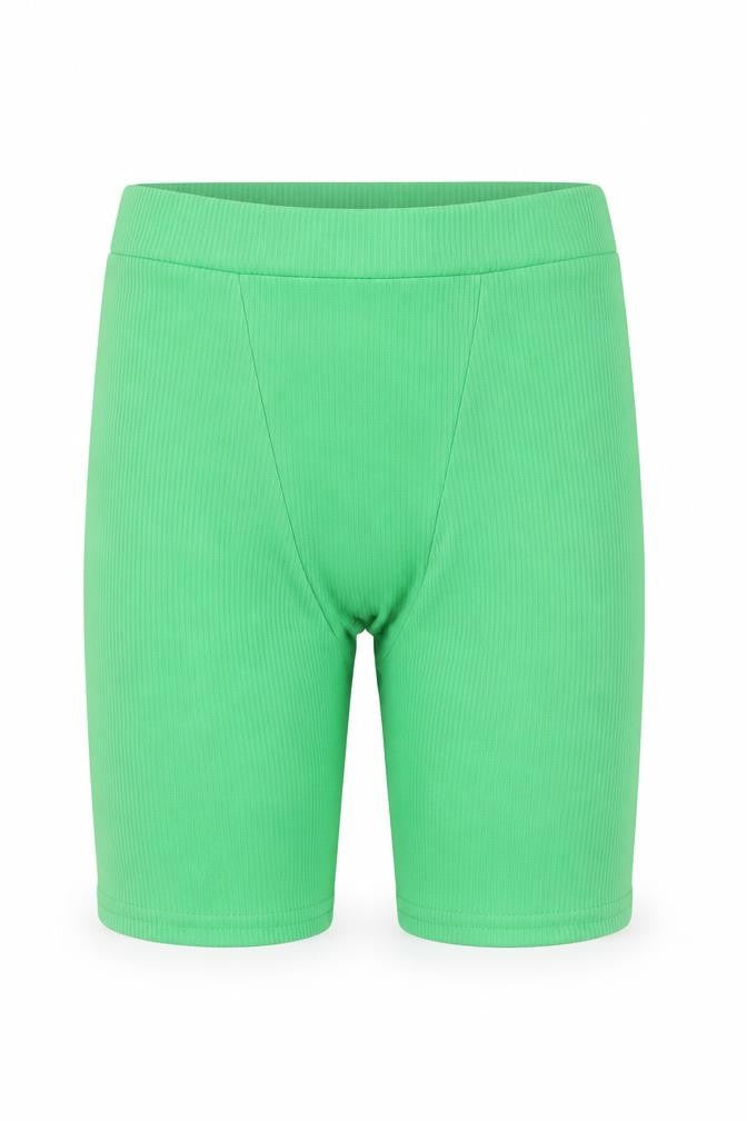 PRETTYLITTLETHING Womens Green Polyester Compression Shorts Size 6 L5 in Regular Pull On - Boxer Style Ribbed