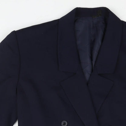 St Michael Womens Blue Polyester Jacket Suit Jacket Size 10