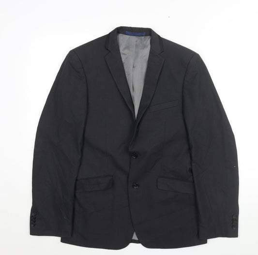 Burton Mens Grey Polyester Jacket Suit Jacket Size 36 Regular