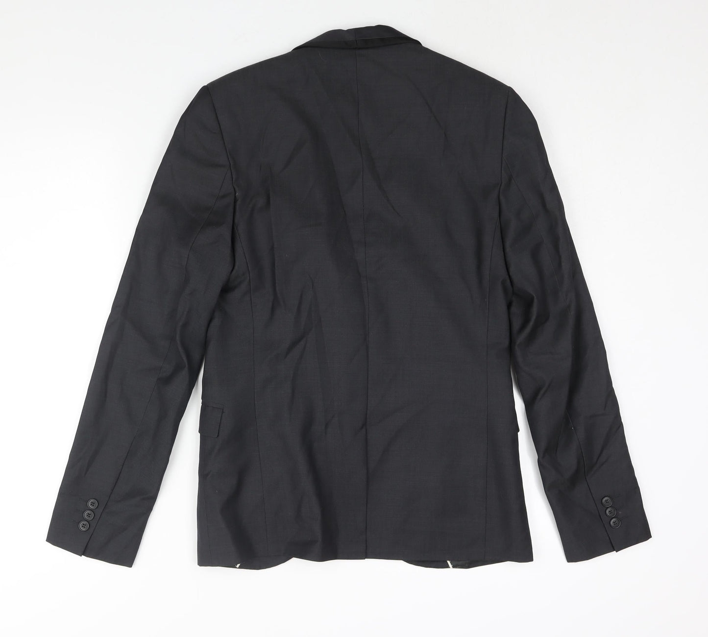 Topman Mens Grey Wool Jacket Suit Jacket Size 36 Regular - Satin Trim