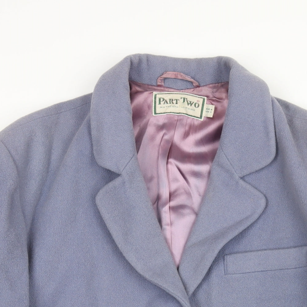 Part Two Womens Purple Jacket Blazer Size M Button - Vintage