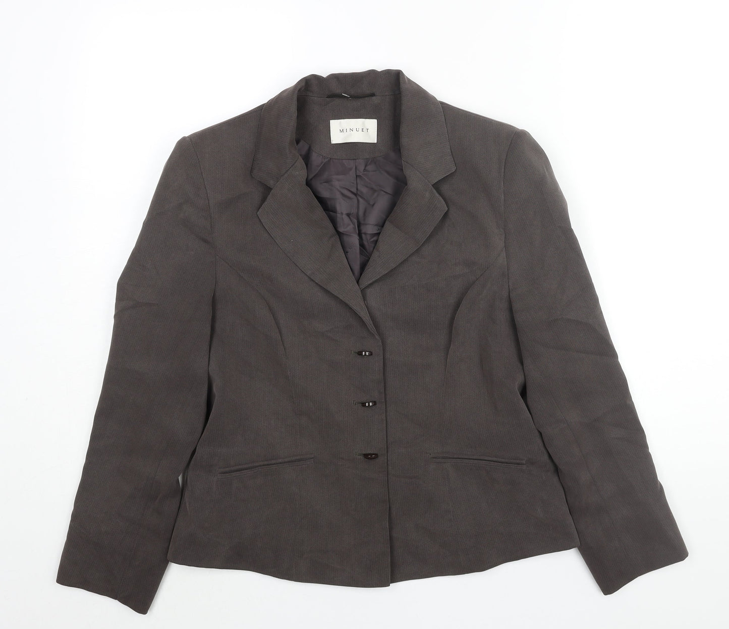 Minuet Womens Brown Jacket Blazer Size 12 Button