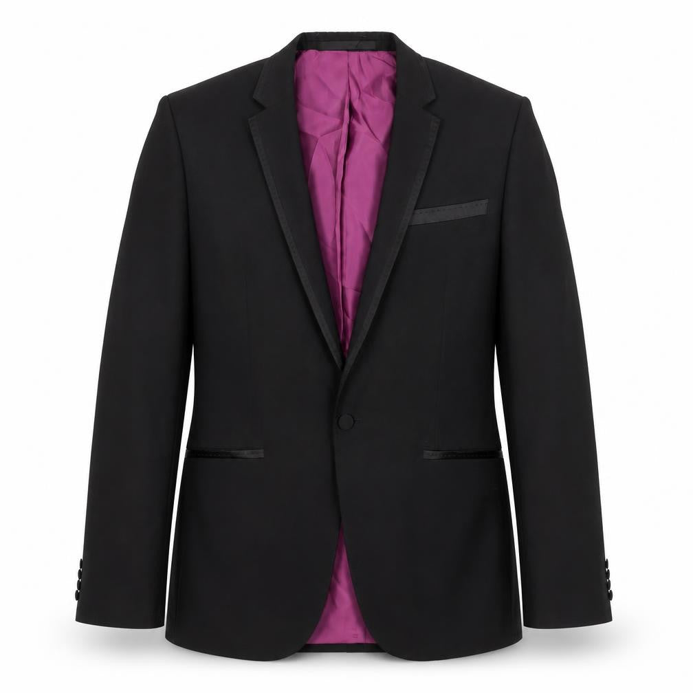 Marks & Spencer Mens Black Polyester Tuxedo Suit Jacket Size 40 Regular - Satin Trim