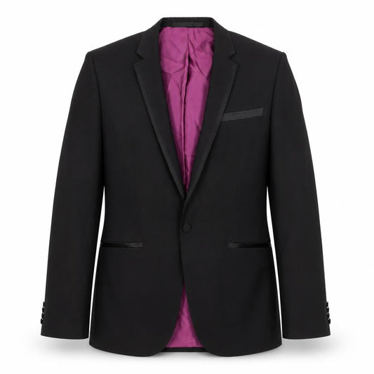 Marks & Spencer Mens Black Polyester Tuxedo Suit Jacket Size 40 Regular - Satin Trim