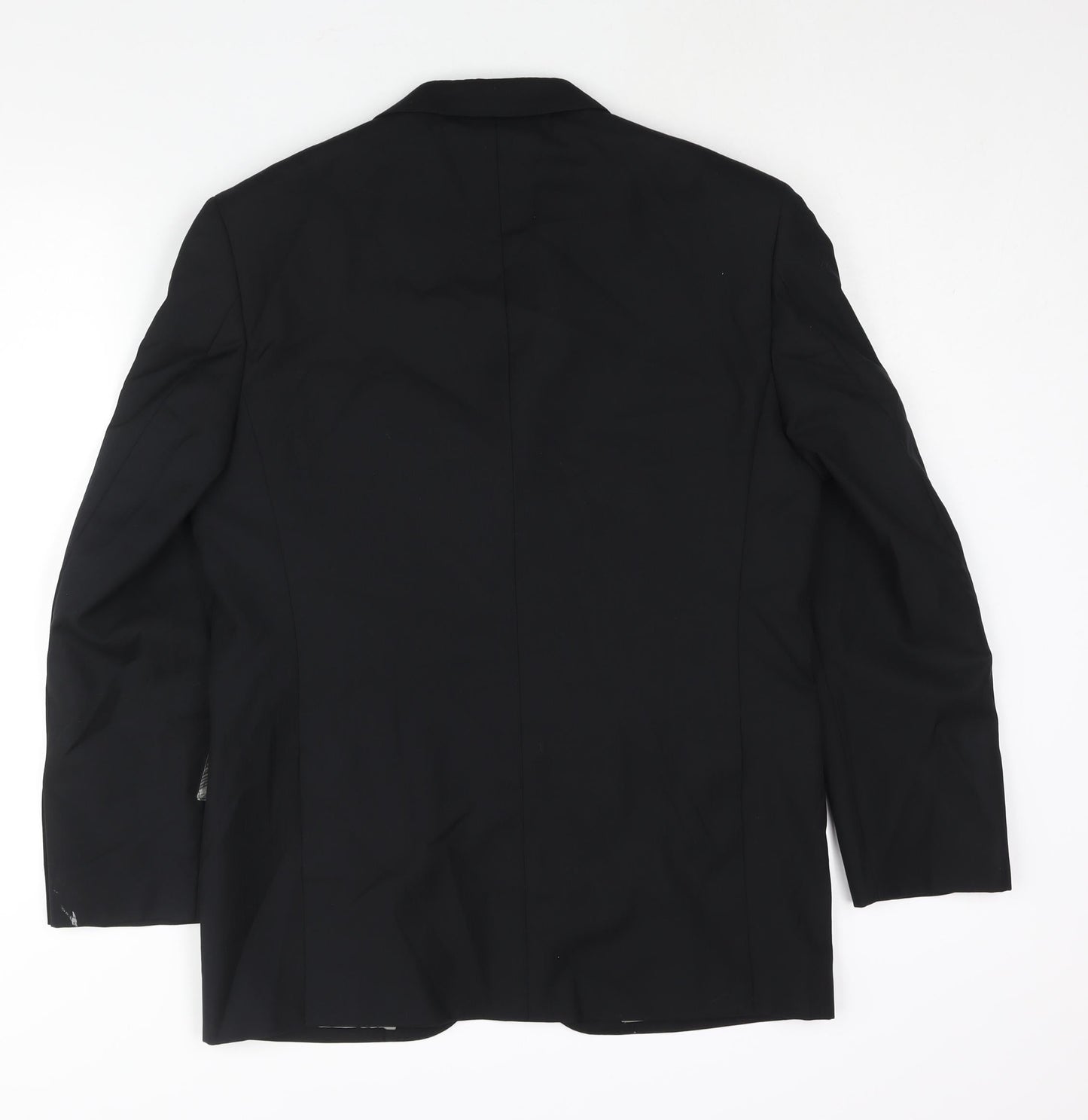 Marks and Spencer Mens Black Striped Wool Jacket Suit Jacket Size 38 Regular