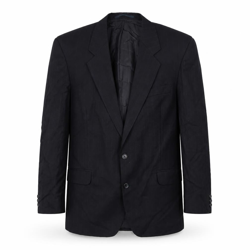 C&A Mens Blue Striped Polyester Jacket Suit Jacket Size 42 Regular